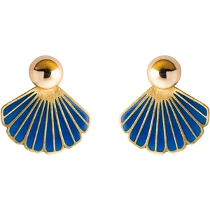 FiorSó 16kt Gold Plated Frida Earrings - Enamel | Blue