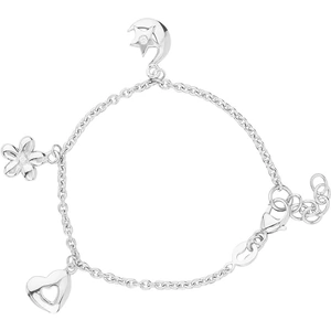 Fleur Kids Sterling Silver Heart Star And Moon Bracelet AVB268604