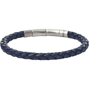 Fossil Jewellery Mens Fossil Stainless Steel Leather Bracelet