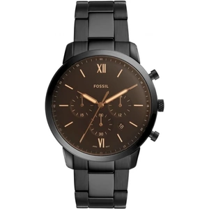 Mens Fossil Neutra Chronograph Black Stainless Steel Watch