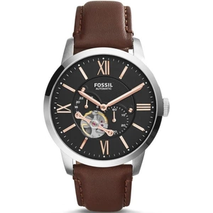 Mens Fossil Townsman Automatic Leather Watch Brown