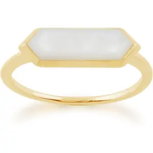 Gemondo Gold Plated Silver Mother of Pearl Hexagon Ring