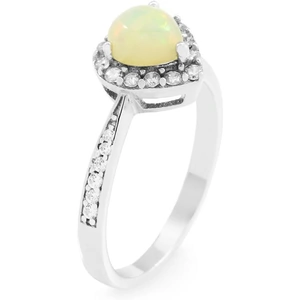 Gemstone Jewellery Ladies Gemstone Sterling Silver Ethiopian Opal Heart Cluster Ring Size L