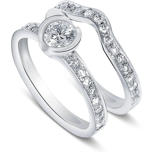 Geoghegan Fission Highlight Platinum & Diamond 0.16ct Shaped Half Eternity Ring FIH10/P