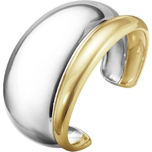 Georg Jensen Curve Sterling Silver 18ct Yellow Gold Bangle