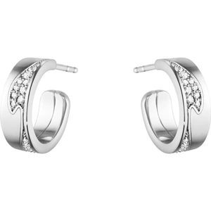 Georg Jensen Fusion 18ct White Gold 0.18ct Diamond Hoop Earrings - Default Title / White Gold