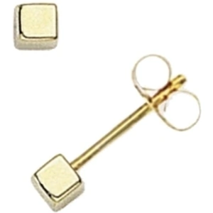 Gold Classic 9ct Yellow Gold Cube Stud Earrings SE174