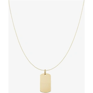 Gold Classic 9ct Yellow Gold Plain Dog Tag Necklace FA243 CN025-18