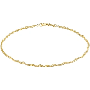 Gold Classic 9ct Yellow Gold 18cm Diamond-Cut Twisted Curb Chain Bracelet 1.23.0471