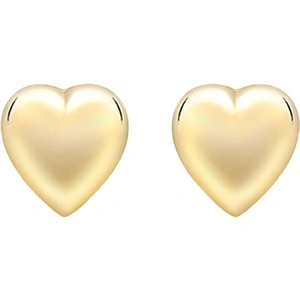 Gold Classic 9ct Yellow Gold 7mm Puffed-Heart Stud Earrings 1.55.8679