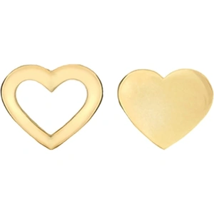 Gold Classic 9ct Yellow Gold Contrasting Heart Stud Earrings 1.55.8883