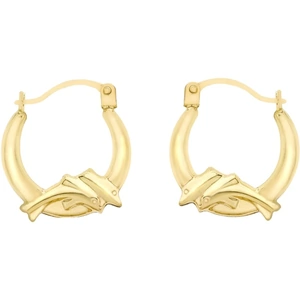 Gold Classic 9ct Yellow Gold Dolphin Creole Earrings 1.53.4749