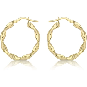 Gold Classic 9ct Yellow Gold 22.5mm Twisted Hoop Earrings 1.51.2259