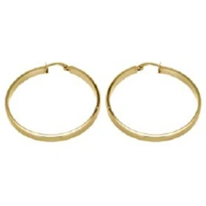 Gold Classic 9ct Yellow Gold Rectangular Tube Hoop Earrings 1.53.3719