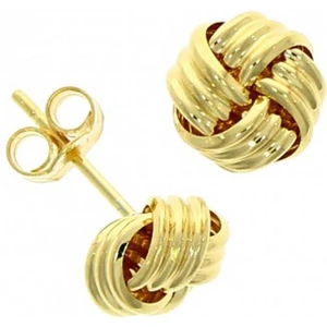 Gold Classic 18ct Yellow Gold Three Strand Knot Stud Earrings 10.20.174