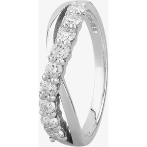 Gold Impression 9ct White Gold 0.50ct Diamond Crossover Half Eternity Ring 9052/9W/DQ1050 N