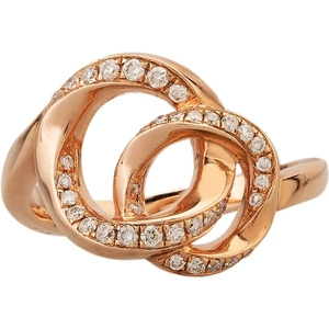 Gold Impression 9ct Rose Gold Diamond Double Open Circle Ring SW213 M