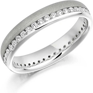 Gold Impression 18ct White Gold 0.50ct Channel Set Polished and Matt Round Brilliant Full Eternity Ring FET944