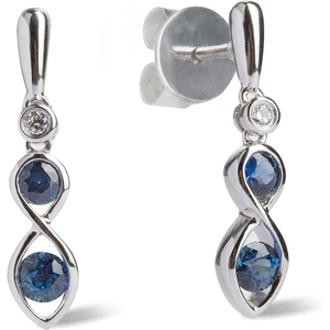 Gold Impression 18ct White Gold Eternal Sapphire and Diamond Infinity Dropper Earrings LG196/EA-PR(BS)
