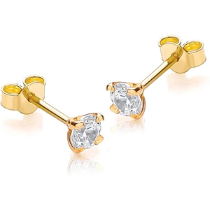Gold Impression 9ct Gold 4mm Round Cubic Zirconia Stud Earrings 1-58-6319