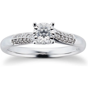 View product details for the 9 Carat White Gold 0.25 Carat Diamond Twist Engagement Ring - Ring Size L