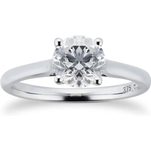Goldsmiths Brilliant Cut 1.00ct 4 Claw Diamond Solitaire Ring In 9ct White Gold - Ring Size P