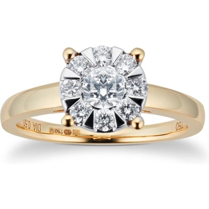 Goldsmiths 18ct Yellow Gold 0.50cttw Diamond Multistore Ring - Ring Size I