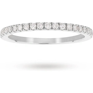 Goldsmiths 9ct White Gold Claw Set Skinny 0.25ct Diamond Ring - Ring Size I