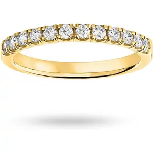 Goldsmiths 18 Carat Yellow Gold 0.33 Carat Brilliant Cut Under Bezel Half Eternity Ring - Ring Size J