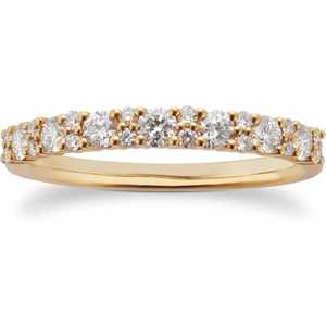 Goldsmiths 9ct Yellow Gold 0.50ct Cluster Eternity Rings - Ring Size M