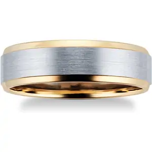 Goldsmiths 9ct Yellow Gold & Palladium Wedding Ring - Ring Size N.5
