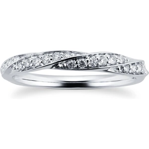 Goldsmiths 9ct White Gold 0.19ct Twist Style Diamond Wedding Ring - Ring Size M