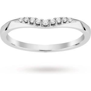 Goldsmiths Platinum 0.10 Total Carat Weight Diamond Wedding Band - Ring Size J