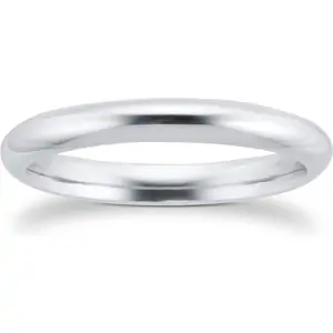 Goldsmiths Platinum 2.5mm Plain Paris Court Wedding Ring - Ring Size I