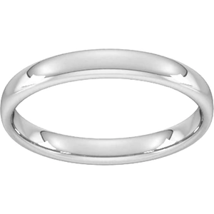 Goldsmiths 3mm Slight Court Standard Wedding Ring In 9 Carat White Gold - Ring Size J