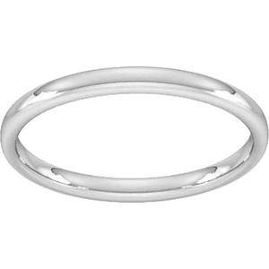 Goldsmiths 2mm Slight Court Standard Wedding Ring In 18 Carat White Gold - Ring Size Y