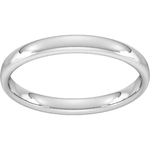 Goldsmiths 2.5mm Slight Court Standard Wedding Ring In 18 Carat White Gold - Ring Size H