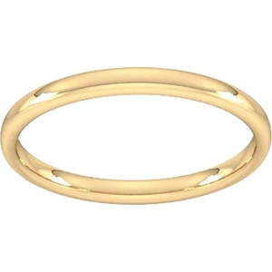 Goldsmiths 2mm Slight Court Standard Wedding Ring In 18 Carat Yellow Gold - Ring Size J