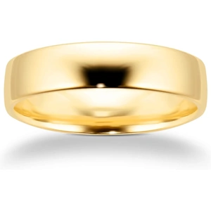 Goldsmiths 5mm Slight Court Standard Wedding Ring In 18 Carat Yellow Gold - Ring Size V