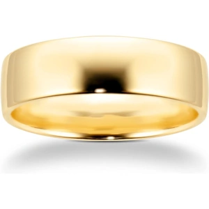 Goldsmiths 6mm Slight Court Standard Wedding Ring In 18 Carat Yellow Gold - Ring Size R