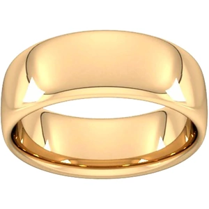 Goldsmiths 8mm Slight Court Heavy Wedding Ring In 18 Carat Yellow Gold - Ring Size U