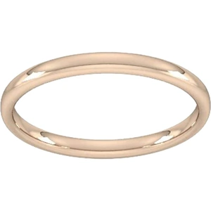 Goldsmiths 2mm Slight Court Standard Wedding Ring In 18 Carat Rose Gold - Ring Size O