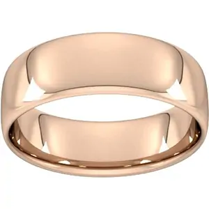 Goldsmiths 7mm Slight Court Standard Wedding Ring In 18 Carat Rose Gold - Ring Size H