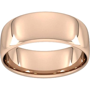 Goldsmiths 8mm Slight Court Standard Wedding Ring In 18 Carat Rose Gold - Ring Size V