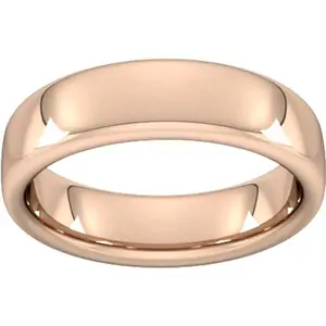 Goldsmiths 6mm Slight Court Extra Heavy Wedding Ring In 18 Carat Rose Gold - Ring Size G