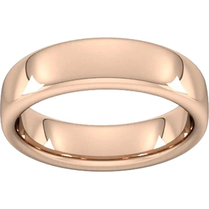Goldsmiths 6mm Slight Court Extra Heavy Wedding Ring In 18 Carat Rose Gold - Ring Size V