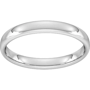 Goldsmiths 3mm Slight Court Standard Wedding Ring In Platinum - Ring Size K