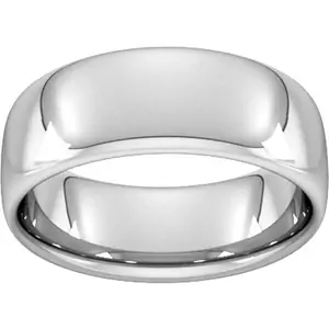 Goldsmiths 8mm Slight Court Heavy Wedding Ring In Platinum - Ring Size J