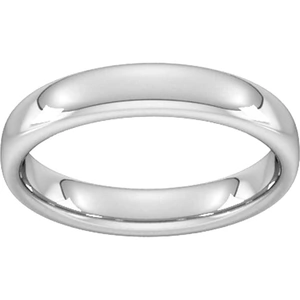 Goldsmiths 4mm Slight Court Heavy Wedding Ring In 950 Palladium - Ring Size P