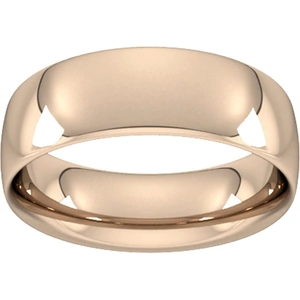 Goldsmiths 7mm Traditional Court Heavy Wedding Ring In 9 Carat Rose Gold - Ring Size R